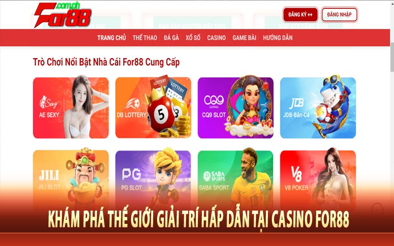 Khám phá thế giới giải trí hấp dẫn tại Casino For88